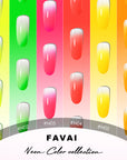 FAVAI 6가지 컬러 에어브러시 젤 네일 폴리시 에어젤 세트 - 네온 컬렉션 (
