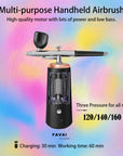 FAVAI Cordless Airbrush Kit with Air Compressor - Three Pressure 120/140/160 KPA - NEW BLACK 2.0