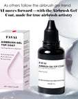 FAVAI Airbrush Gel Top Coat, 30ml Glassy Clear Airbrush Gel Top Coat Nail Polish, TPO Free Long Lasting No Wipe Top, Need U V/LED Lamp for Home DIY, 30ML
