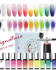 FAVAI Signature HOT 12-Color Airbrush Gel Starter Kit pro+ Cordless Compressor – Beginner Combo - 12 x 15ml
