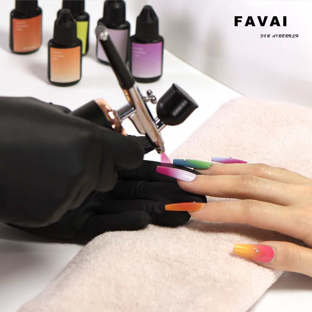FAVAI HOT 12-Farben Airbrush-Gel-Set mit kabelloser Airbrush-Kompressor – Komplettset für Anfänger, Airbrush-Gel 12×10 ml