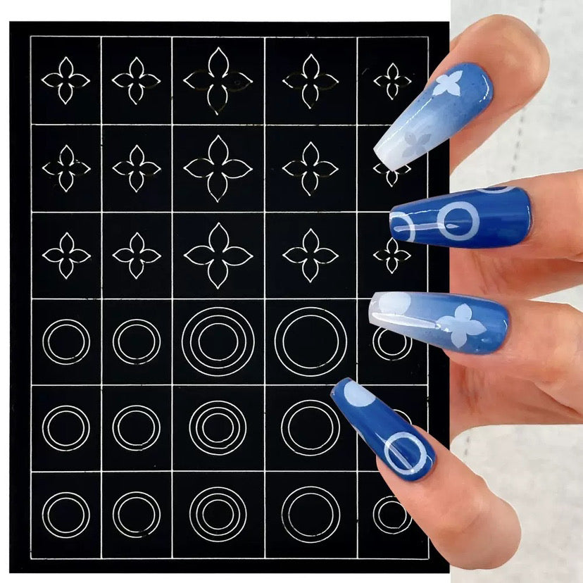 1 Sheet Airbrush French Nail Art Stencil  / 1 PC