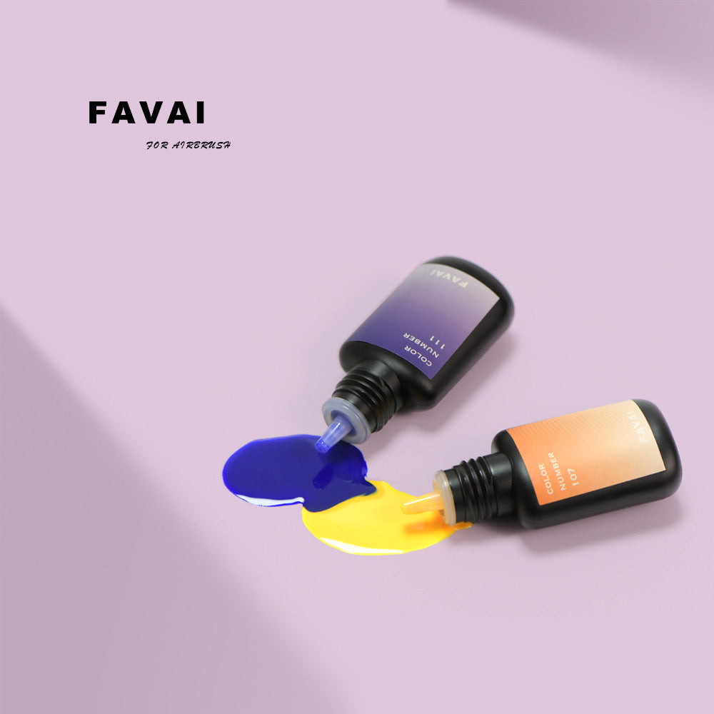 FAVAI HOT 12-Farben Airbrush-Gel-Set mit kabelloser Airbrush-Kompressor – Komplettset für Anfänger, Airbrush-Gel 12×10 ml