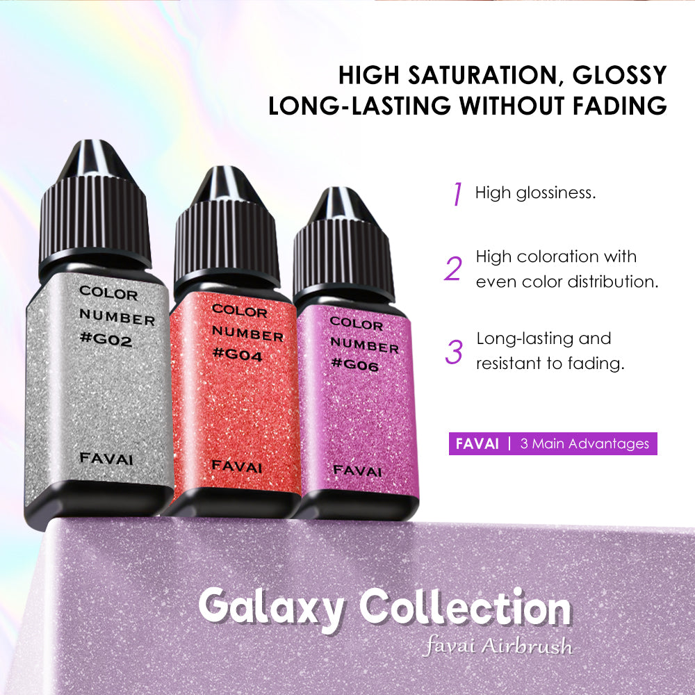 Gel à ongles en aérosol FAVAI 6 couleurs - Collection Galaxy (