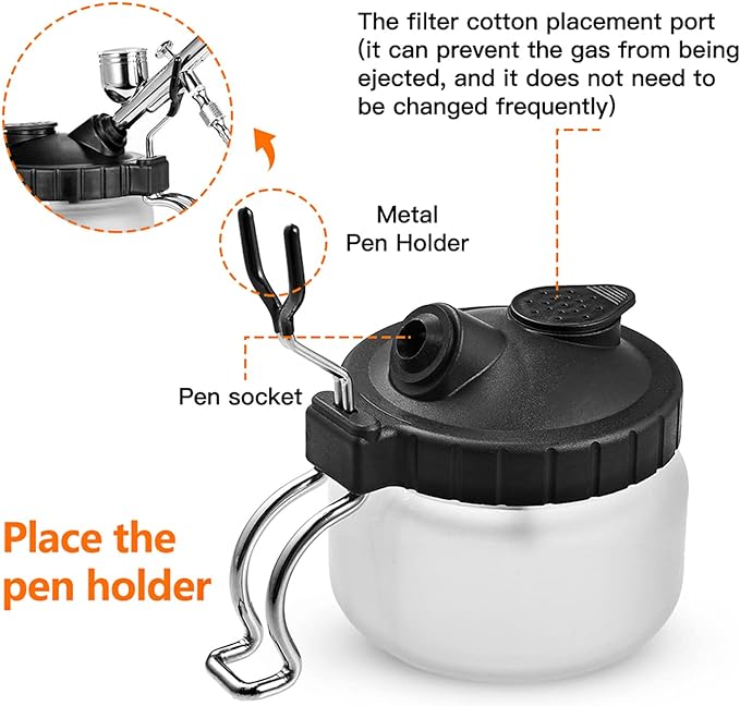 FAVAI Airbrush Glass Cleaning Pot