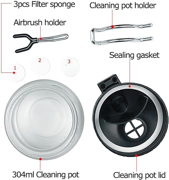 FAVAI Airbrush Glass Cleaning Pot