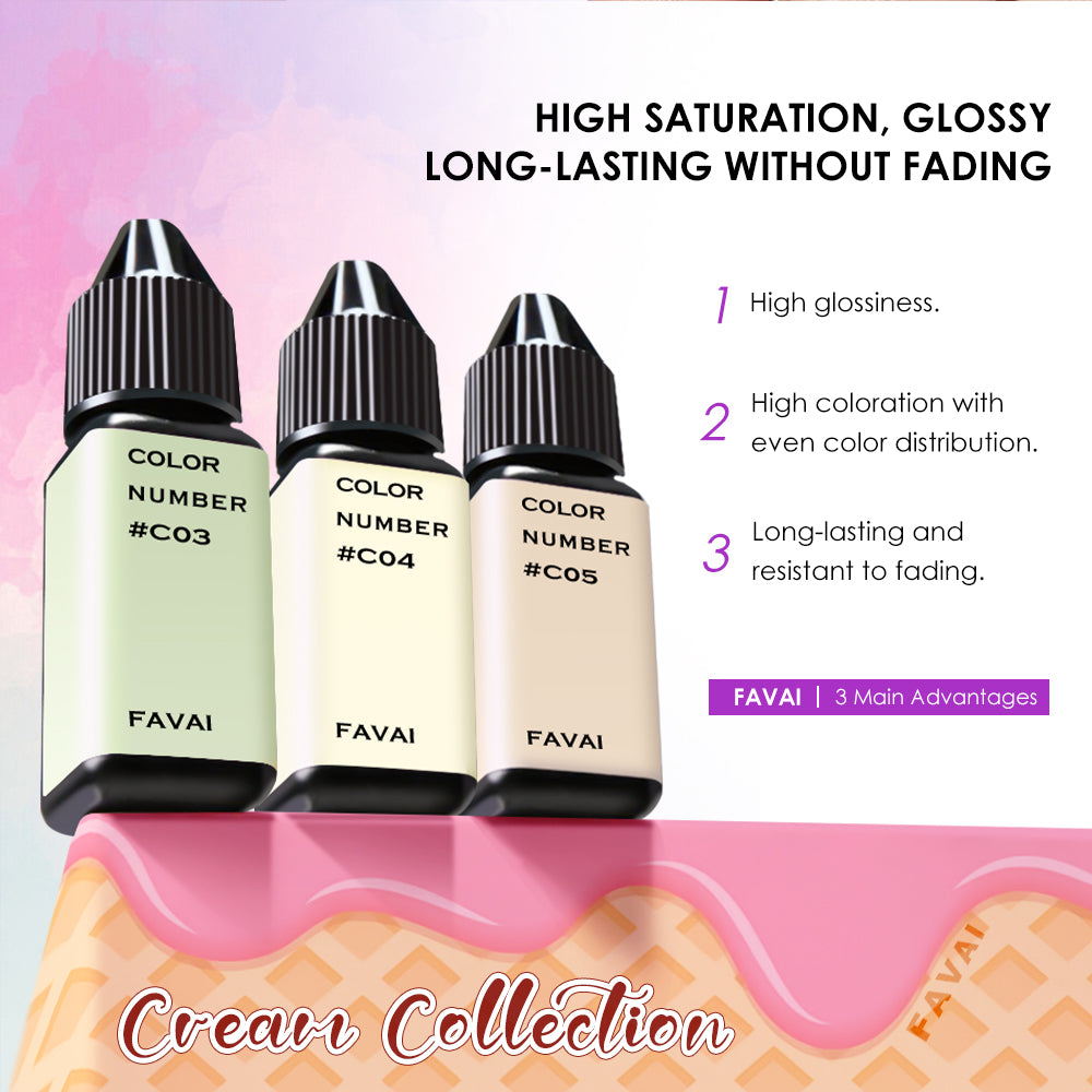 FAVAI 6 Colors Airbrush Gel Nail Polish Air Gel Set - Cream Collection (