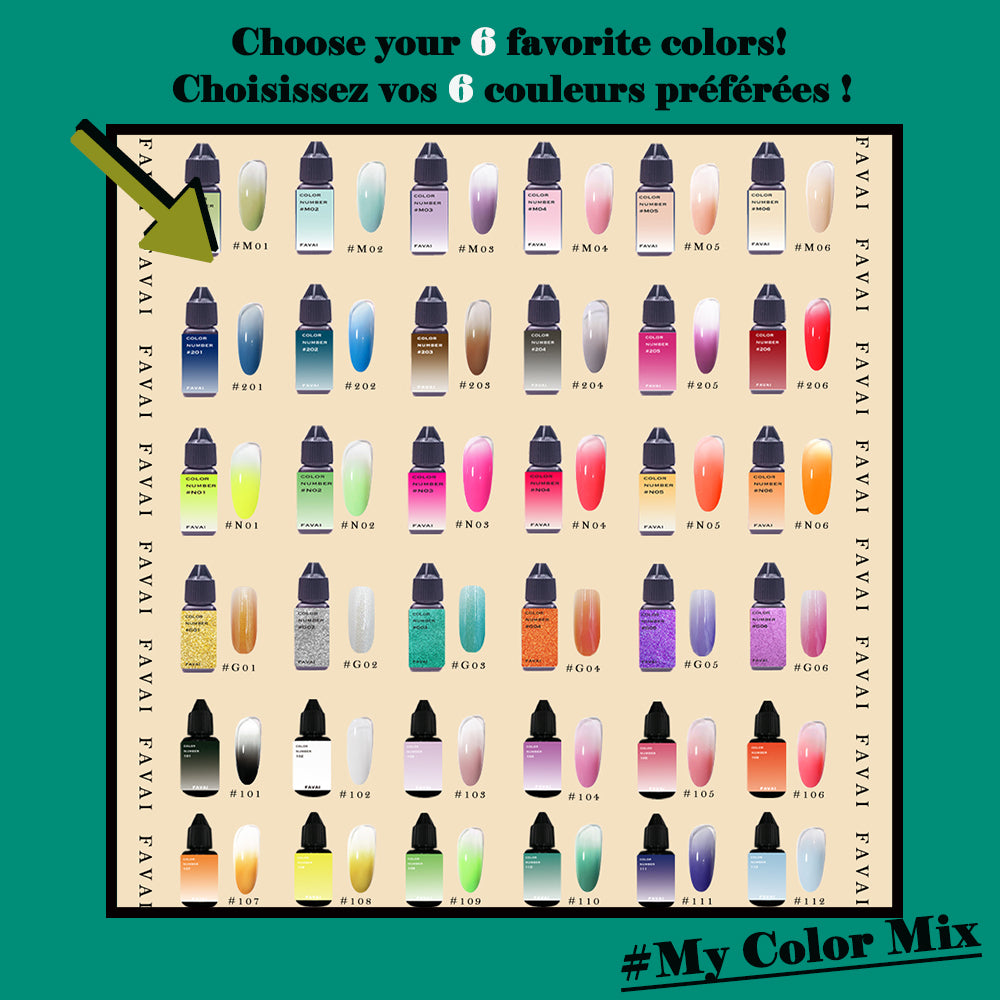 FAVAI MyColor Mix - Select 6 from Your Own Choice - 6*15ml