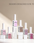 FAVAI The Nude Edit 12-teilige Gel-Nagellack-Set – 10 Nude-Nuancen + Base & Glänzender Top Coat · 12 x 15 ml / 0,5 oz (Pinselapplikation)