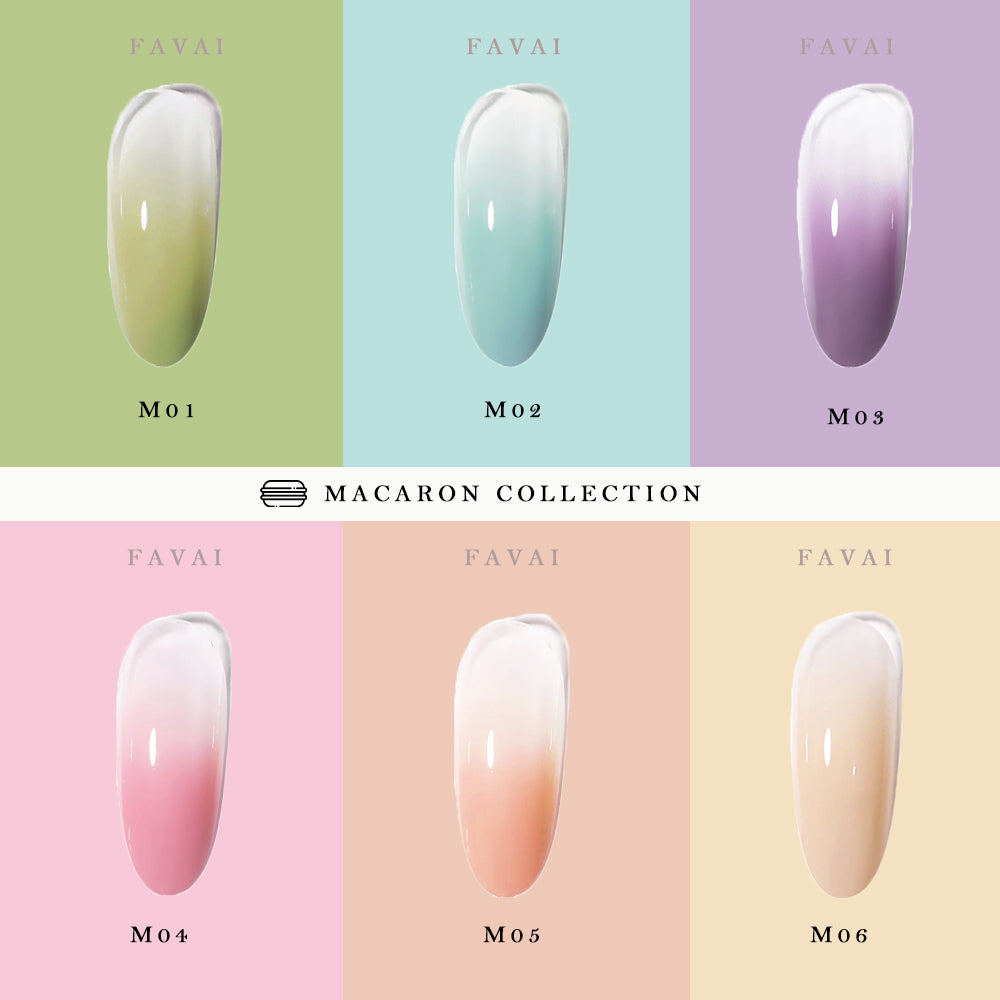 FAVAI 6 Colors Airbrush Gel Nail Polish Set - Macaron Collection (#M) 6*15ml
